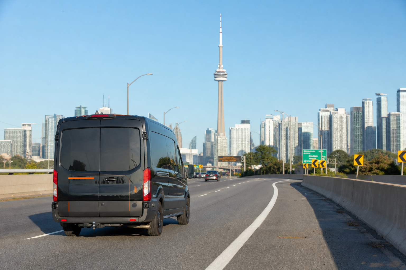 Chow Chow Garage Doors service van heading into the GTA