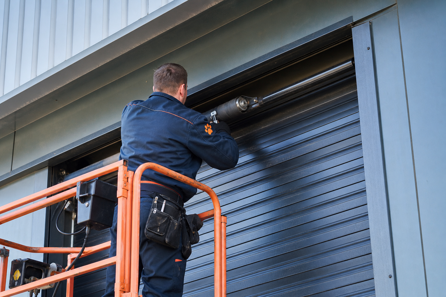 Commercial garage doors - Chow Chow Garage Doors technician at work