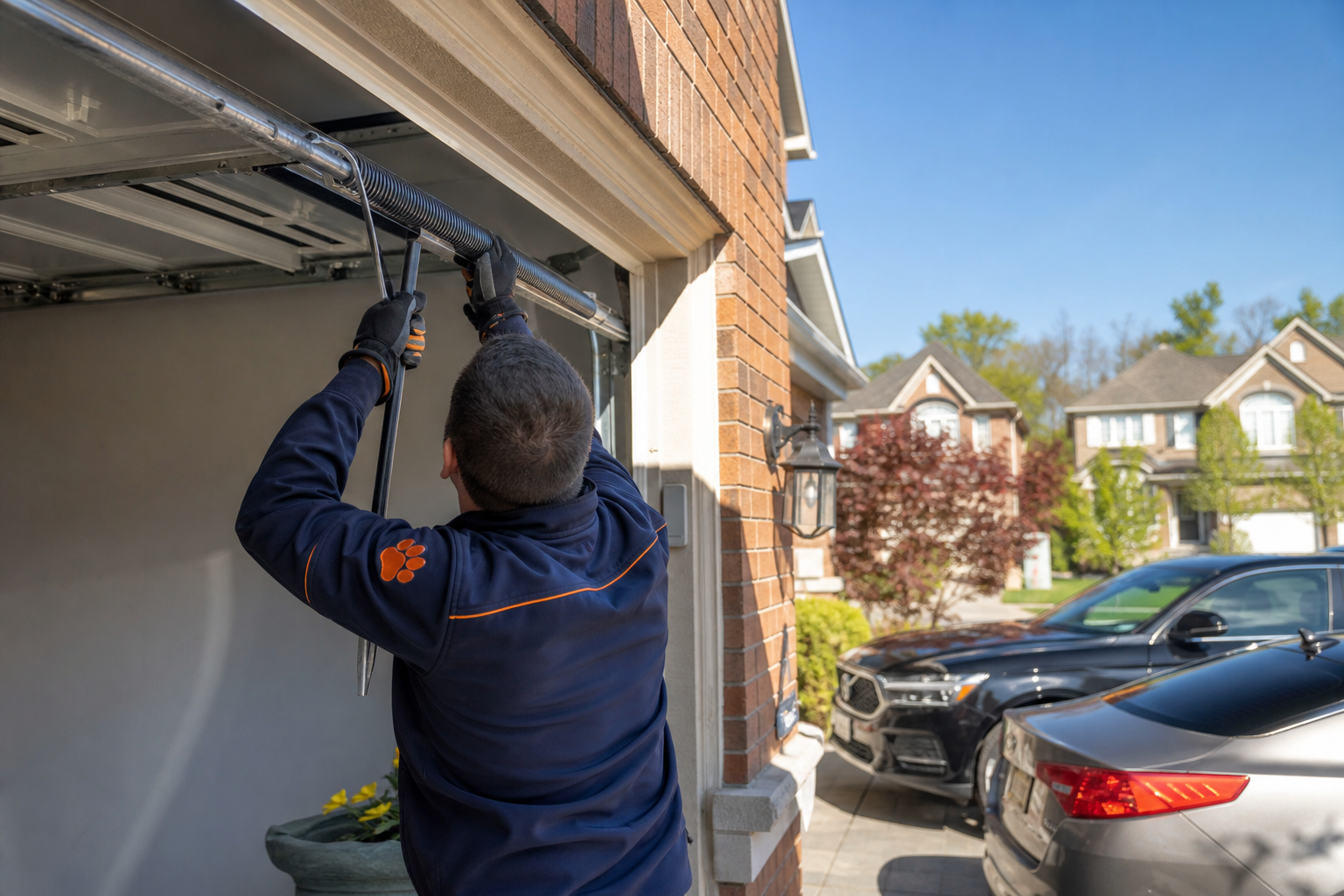 Garage door repair brampton - Chow Chow Garage Doors technician at work