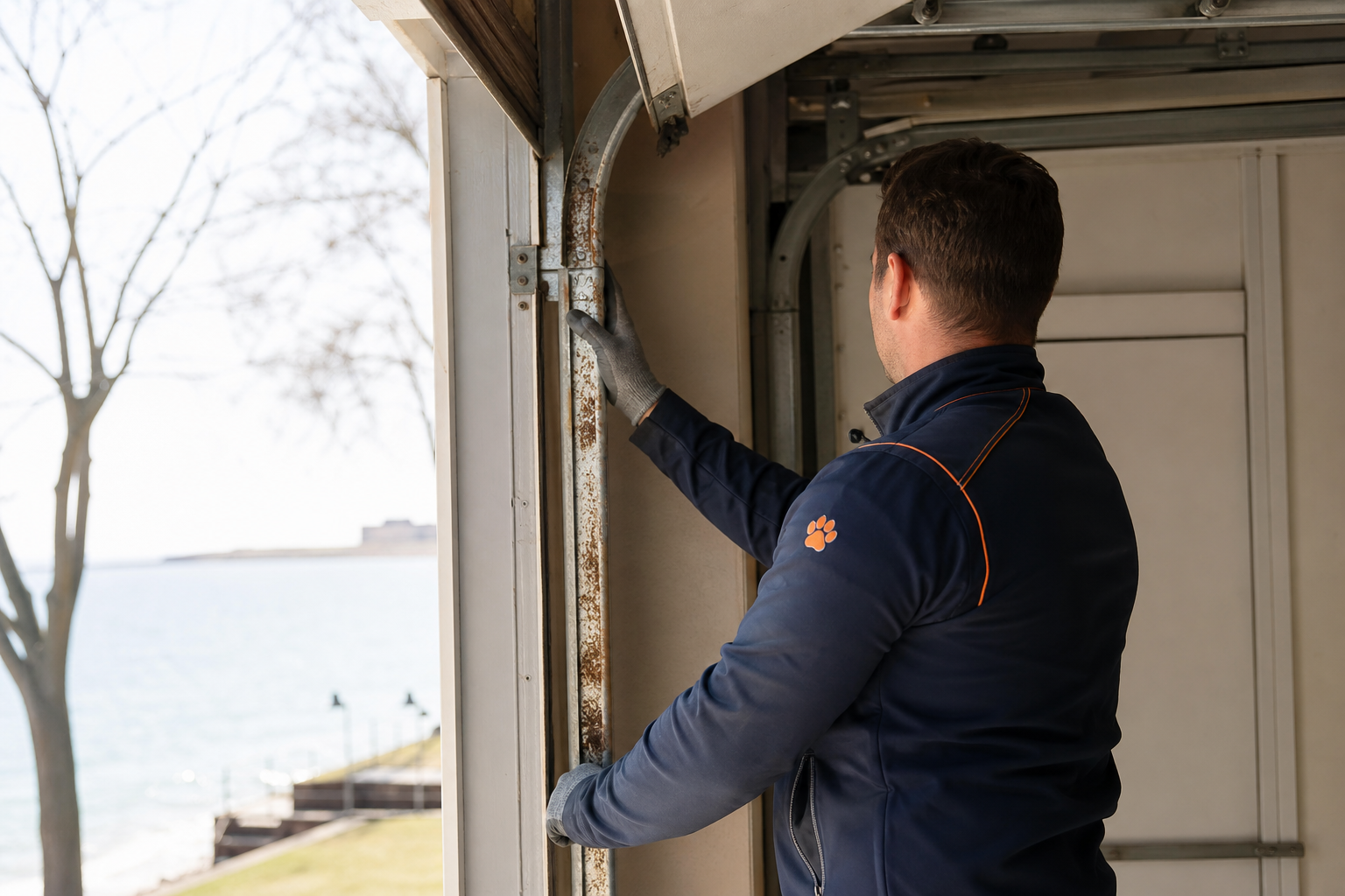 Garage door repair etobicoke - Chow Chow Garage Doors technician at work