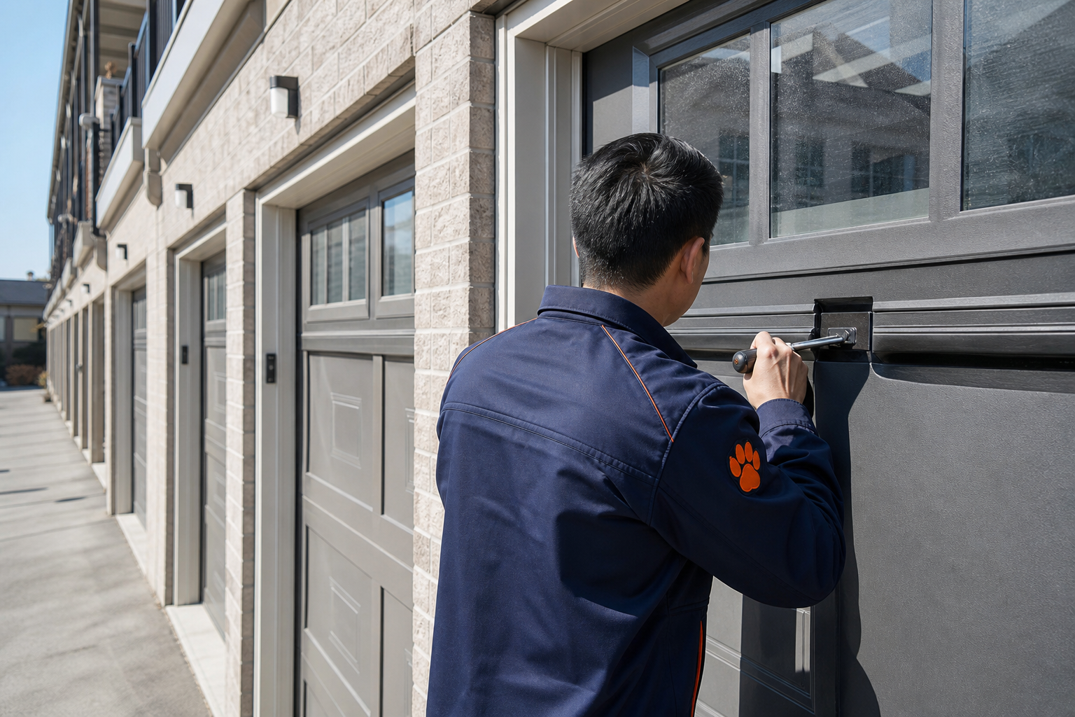 Garage door repair markham - Chow Chow Garage Doors technician at work