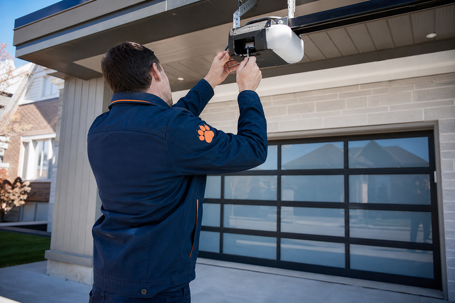 Garage door repair mississauga - Chow Chow Garage Doors technician at work