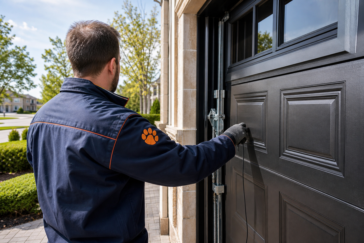 Garage door repair oakville - Chow Chow Garage Doors technician at work