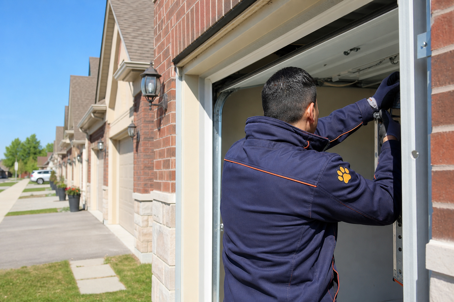 Garage door repair scarborough - Chow Chow Garage Doors technician at work