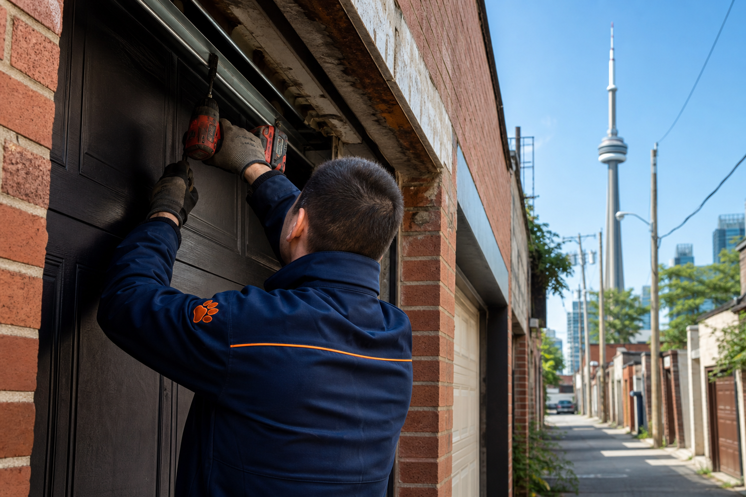 Garage door repair toronto - Chow Chow Garage Doors technician at work