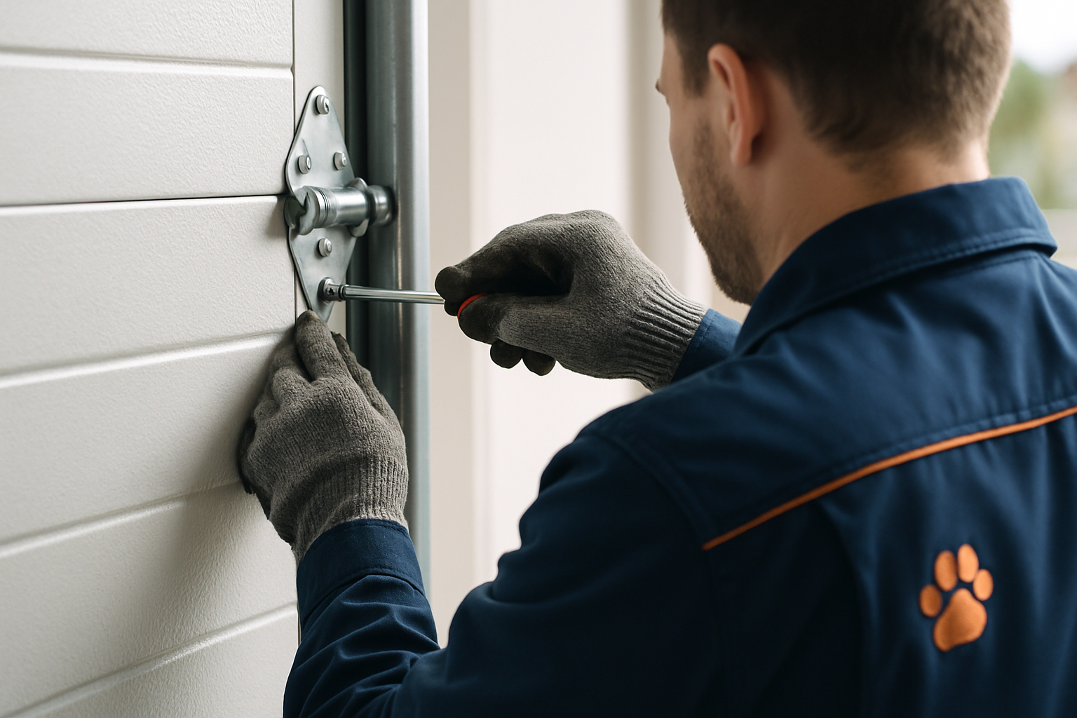 Hands-on garage door hinge check